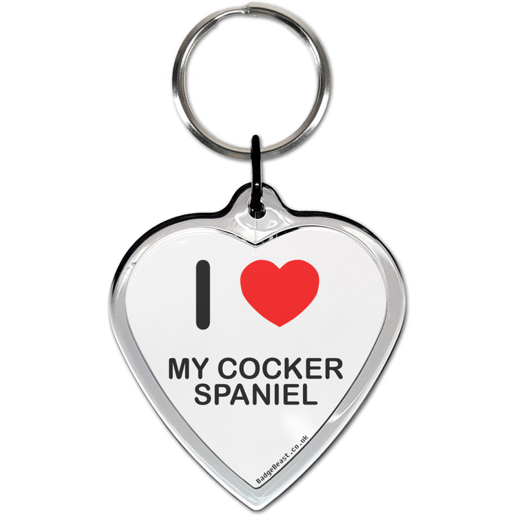 I Love My Cocker Spaniel Small Heart Shaped Key Ring I Love My Cocker Spaniel Small Heart Shaped Key Ring