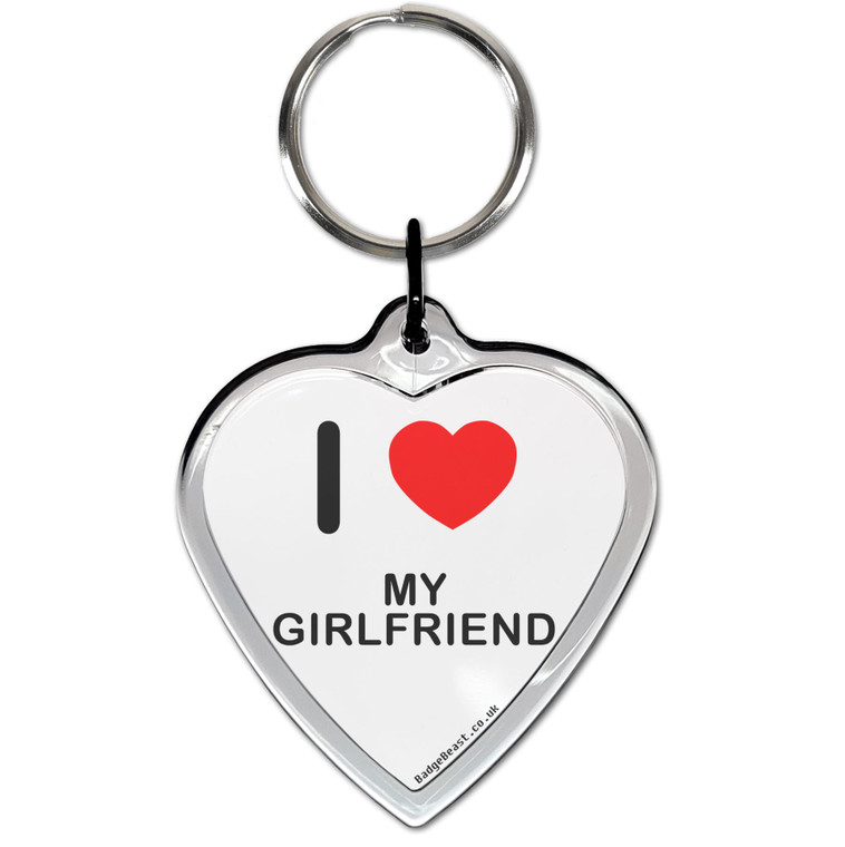 I Love My Girlfriend Small Heart Shaped Key Ring