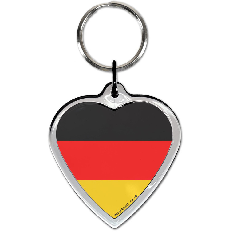 Germany Flag Small Heart Shaped Key Ring