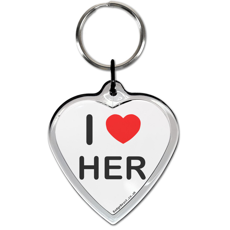 I love Her Small Heart Shaped Key Ring I love Her Small Heart Shaped Key Ring