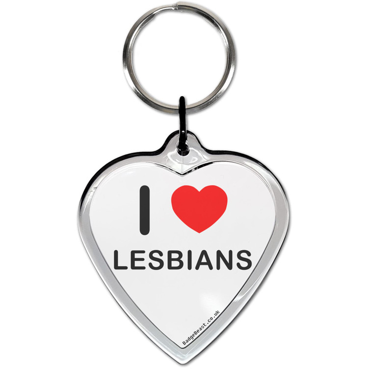I Love Lesbians Small Heart Shaped Key Ring I Love Lesbians Small Heart Shaped Key Ring