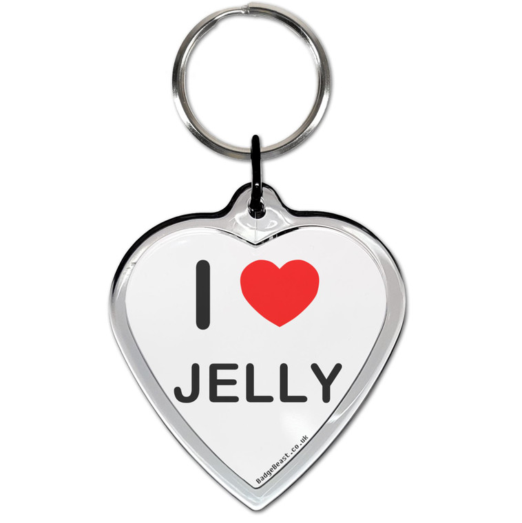 I Love Jelly Small Heart Shaped Key Ring I Love Jelly Small Heart Shaped Key Ring