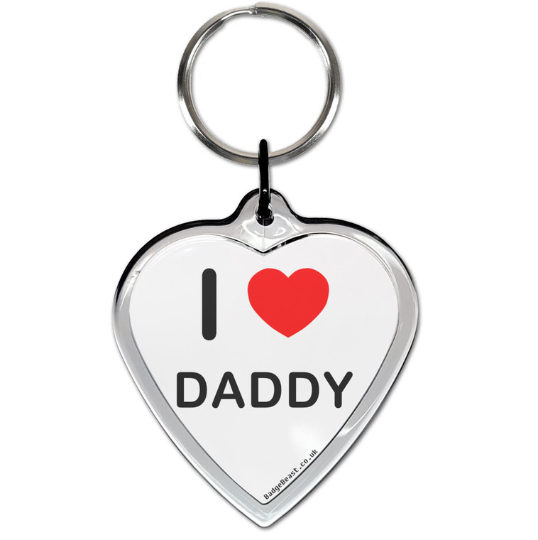 I love Daddy Small Heart Shaped Key Ring