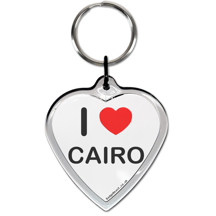 I Love Cairo Small Heart Shaped Key Ring