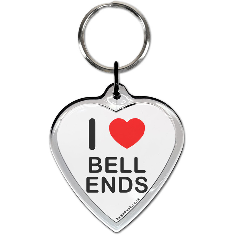 I Love Bell Ends Small Heart Shaped Key Ring