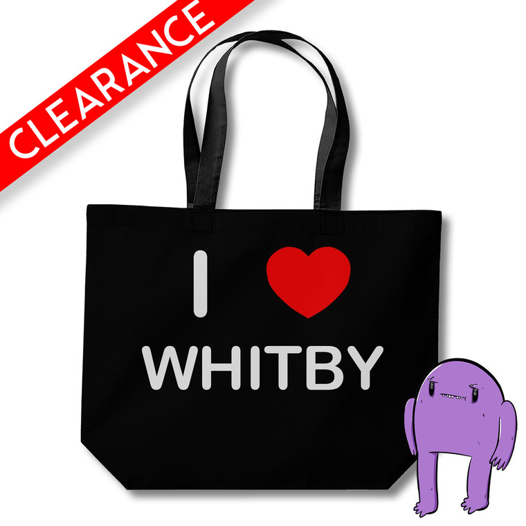 I Love Whitby - Black Cotton Shopping Bag (Clearance)