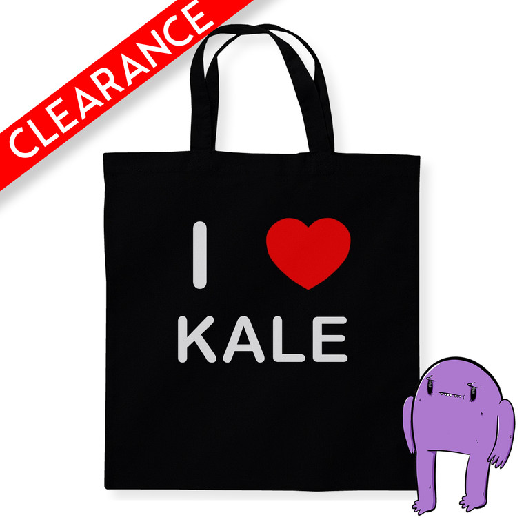 I Love Kale - Black Cotton Tote Bag (Clearance)