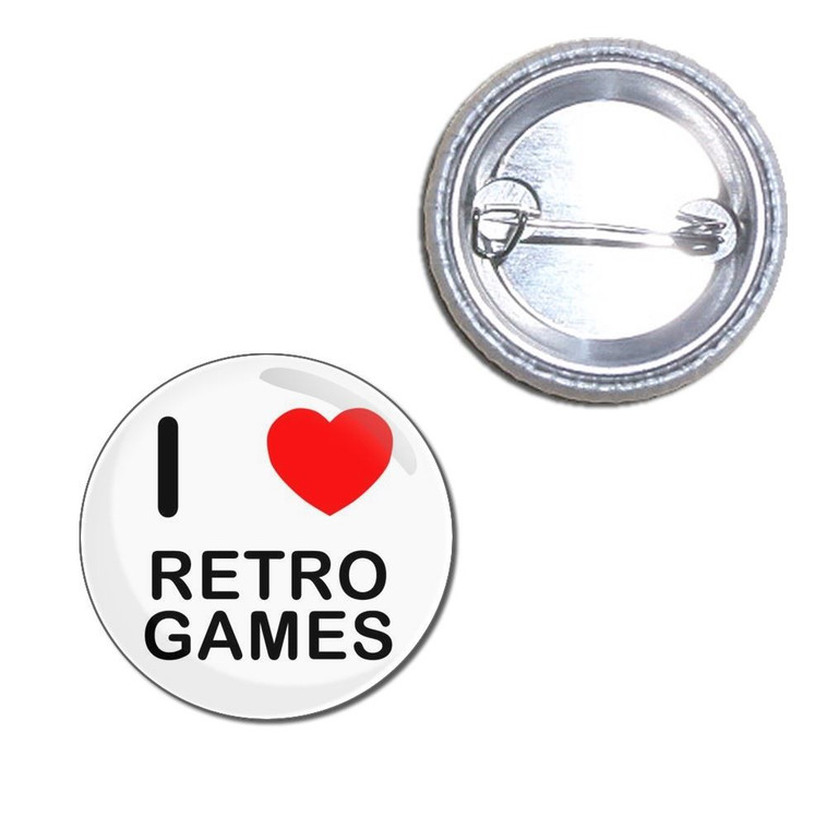 I Love Retro Games - Button Badge