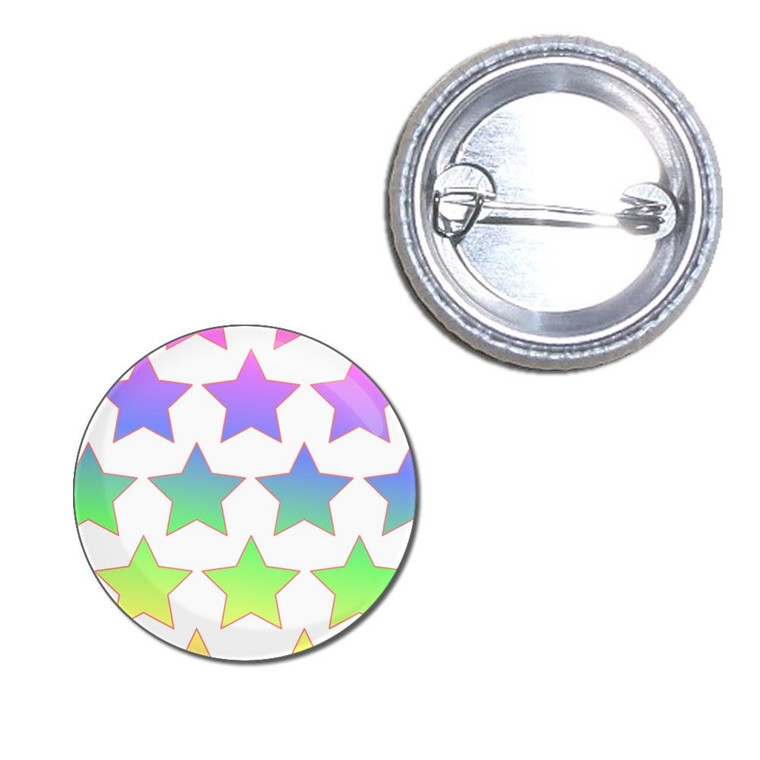 Rainbow Star Pattern - Button Badge