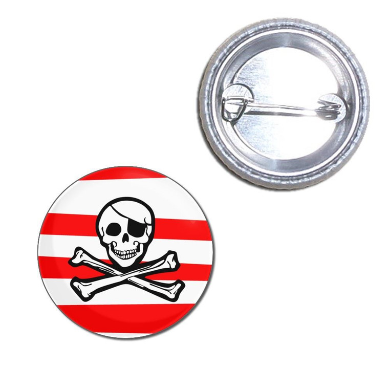 Jolly Roger Stripey - Button Badge