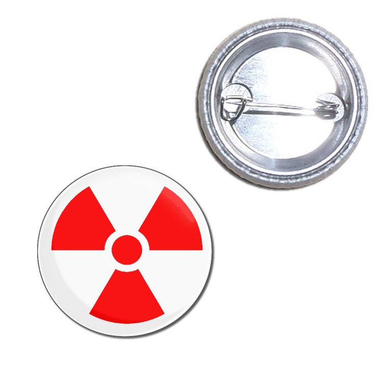 Red Nuclear Symbol - Button Badge