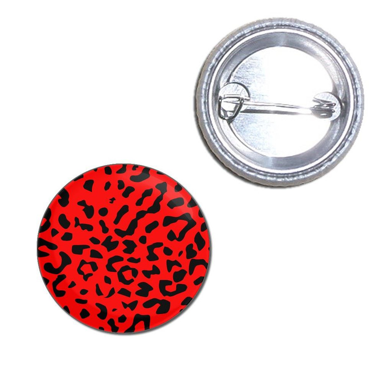 Red Leopard Print - Button Badge