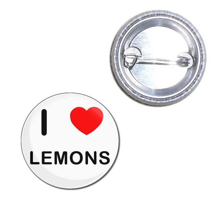 I Love Lemons - Button Badge