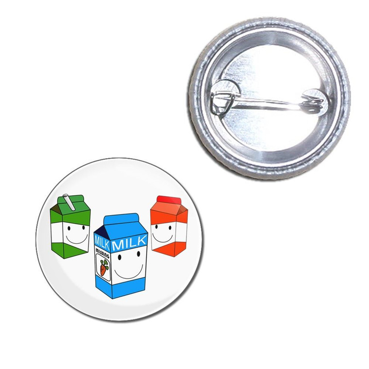 Milk & Juice Cartons - Button Badge