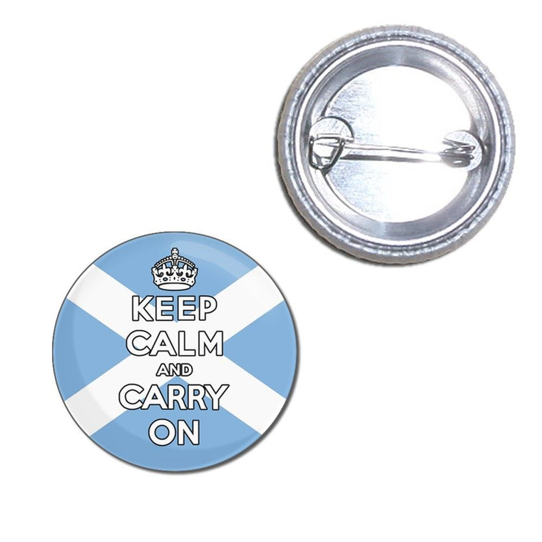 Scotland Flag Keep Calm and Carry On - Button Badge