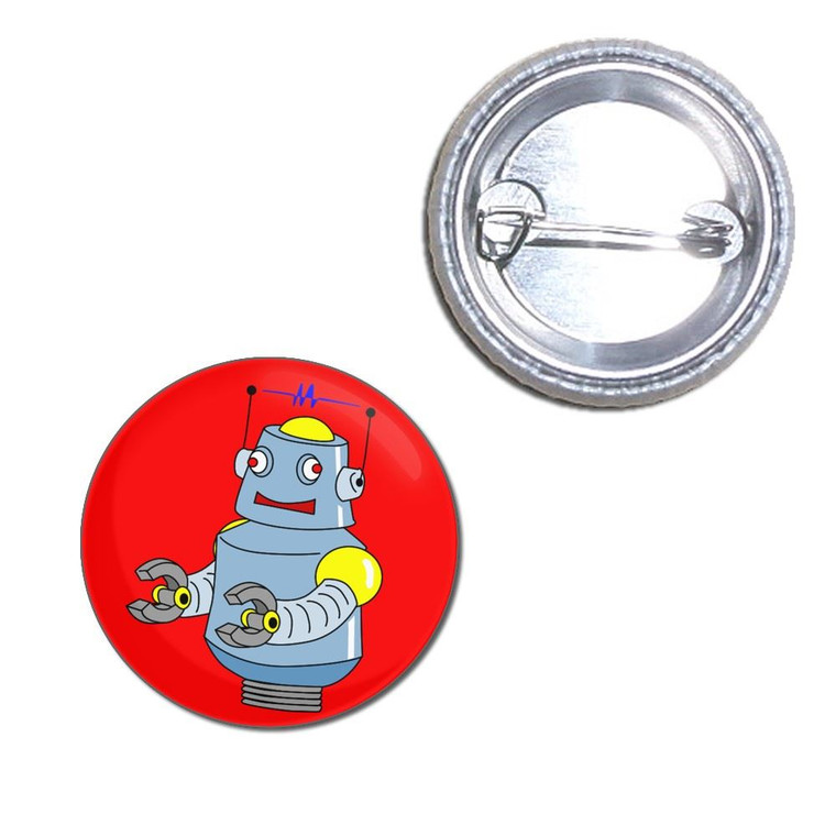 Red Boy Robot - Button Badge