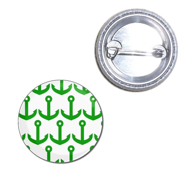 Anchor Green Pattern - Button Badge