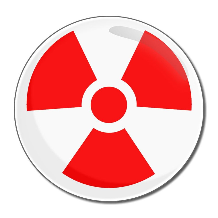 Red Nuclear Symbol - Round Compact Mirror