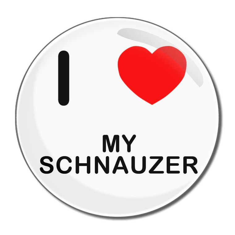 I Love My Schnauzer - Round Compact Mirror