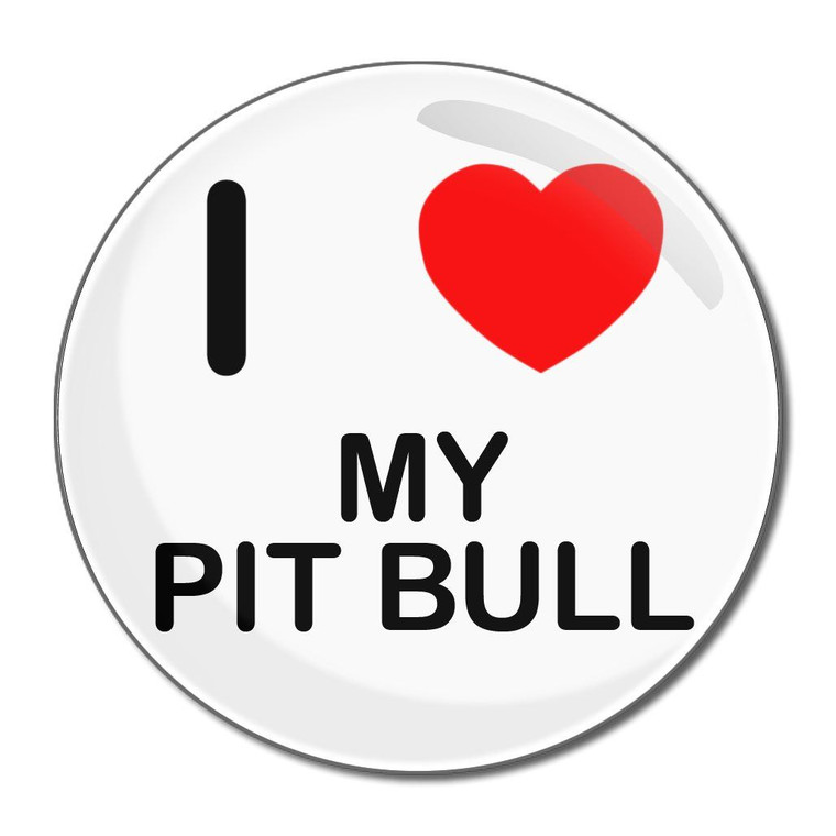 I Love My Pit Bull - Round Compact Mirror