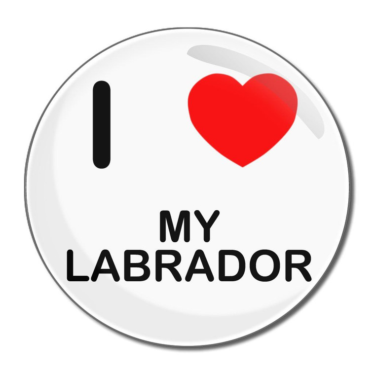 I Love My Labrador - Round Compact Mirror