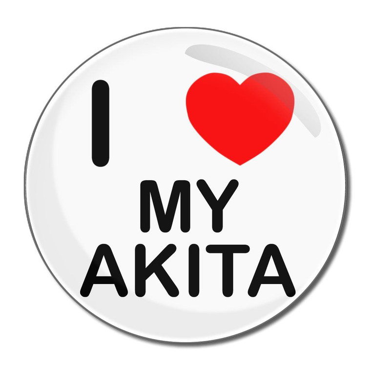 I Love My Akita - Round Compact Mirror