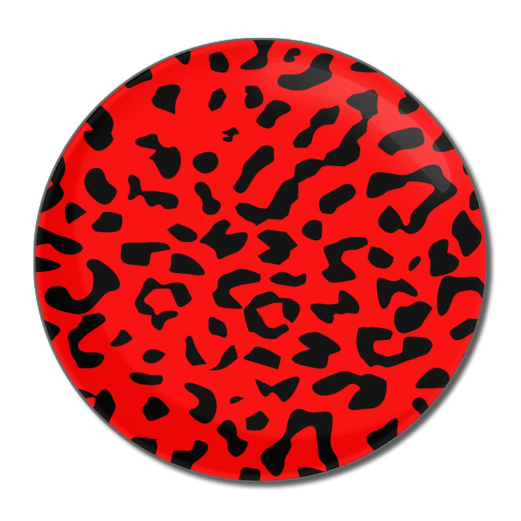 Red Leopard Print - Round Compact Mirror Red Leopard Print - Round Compact Mirror