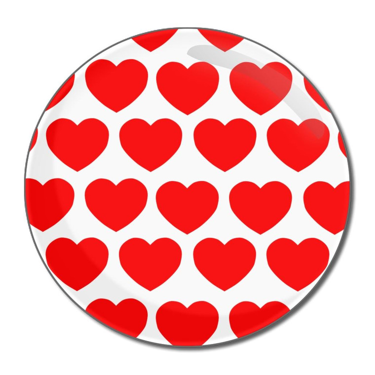 Heart Pattern - Round Compact Mirror