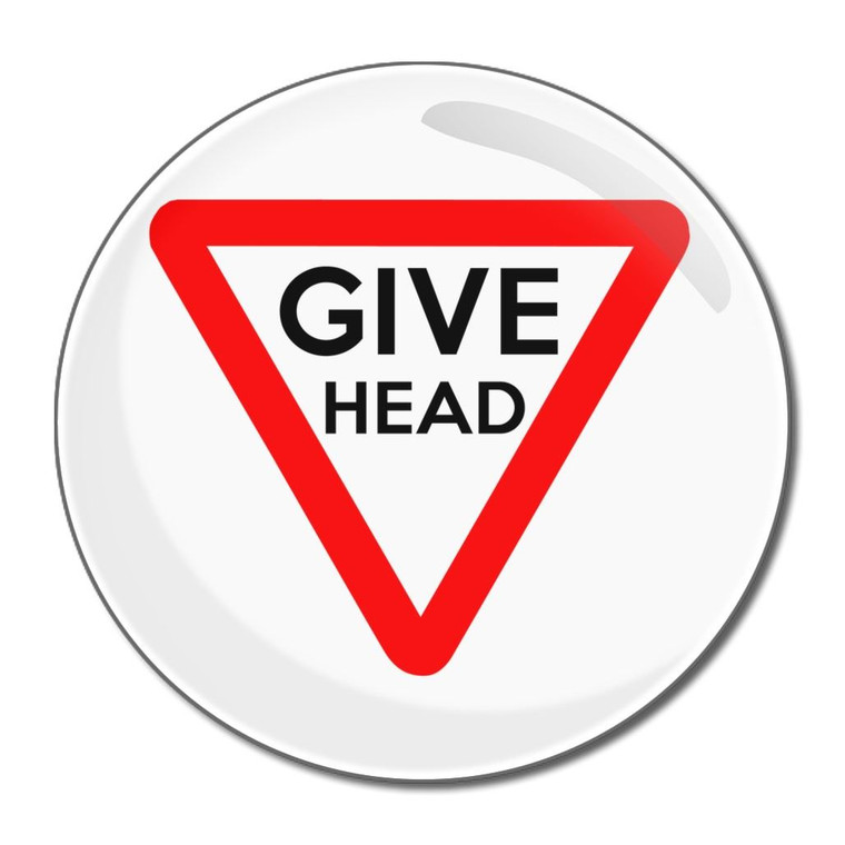 Give Head - Round Compact Mirror