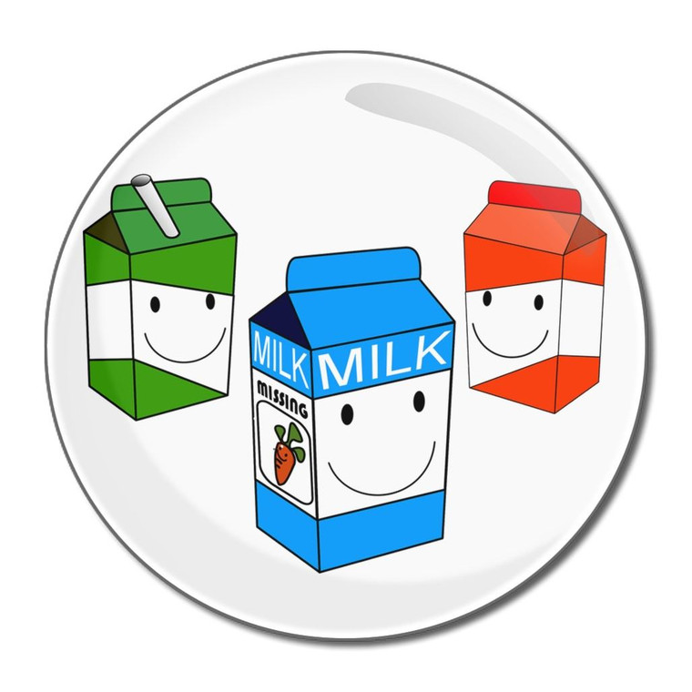 Milk & Juice Cartons - Round Compact Mirror