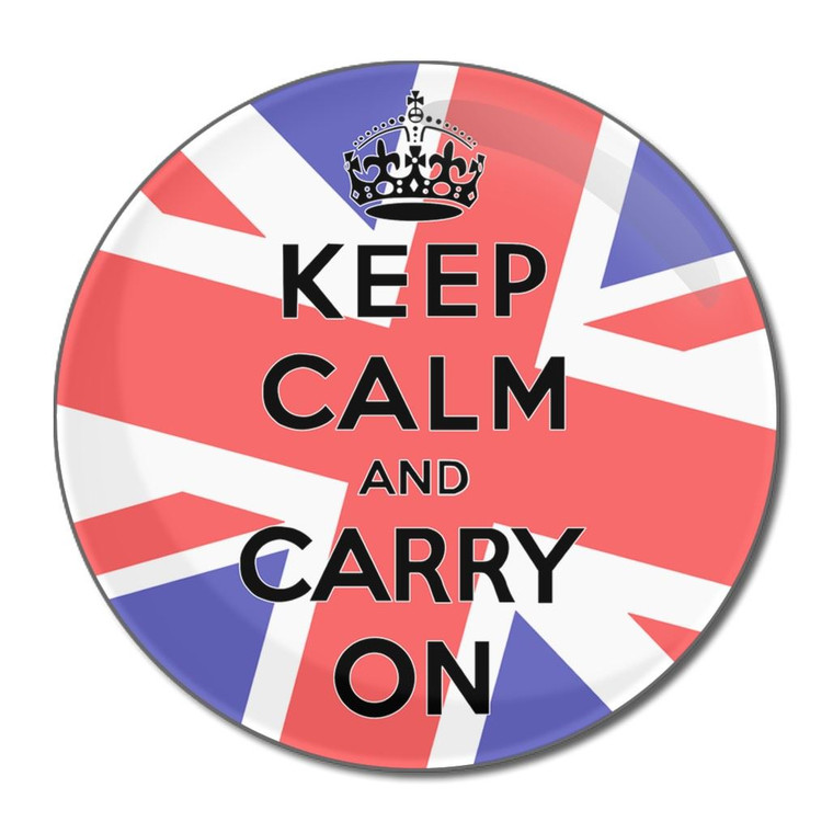 UK Keep Calm and Carry On - Round Compact Mirror