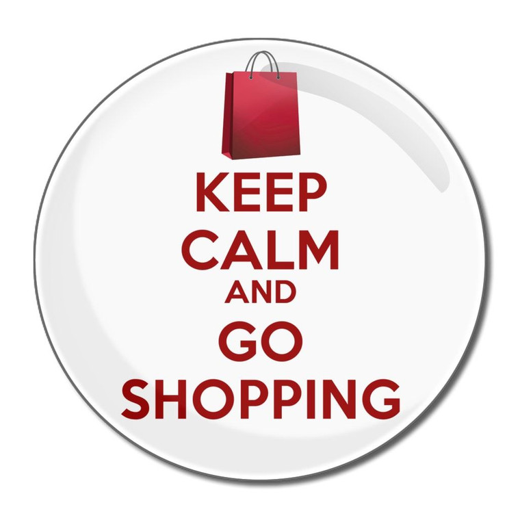 Keep Calm and Go Shopping - Round Compact Mirror