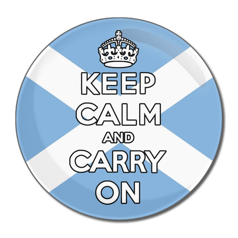 Scotland Flag Keep Calm and Carry On - Round Compact Mirror