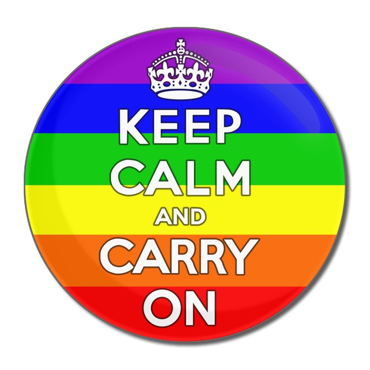 Gay Flag Keep Calm and Carry On - Round Compact Mirror