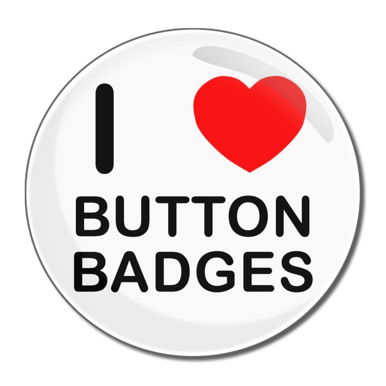 I Love Button Badges - Round Compact Mirror