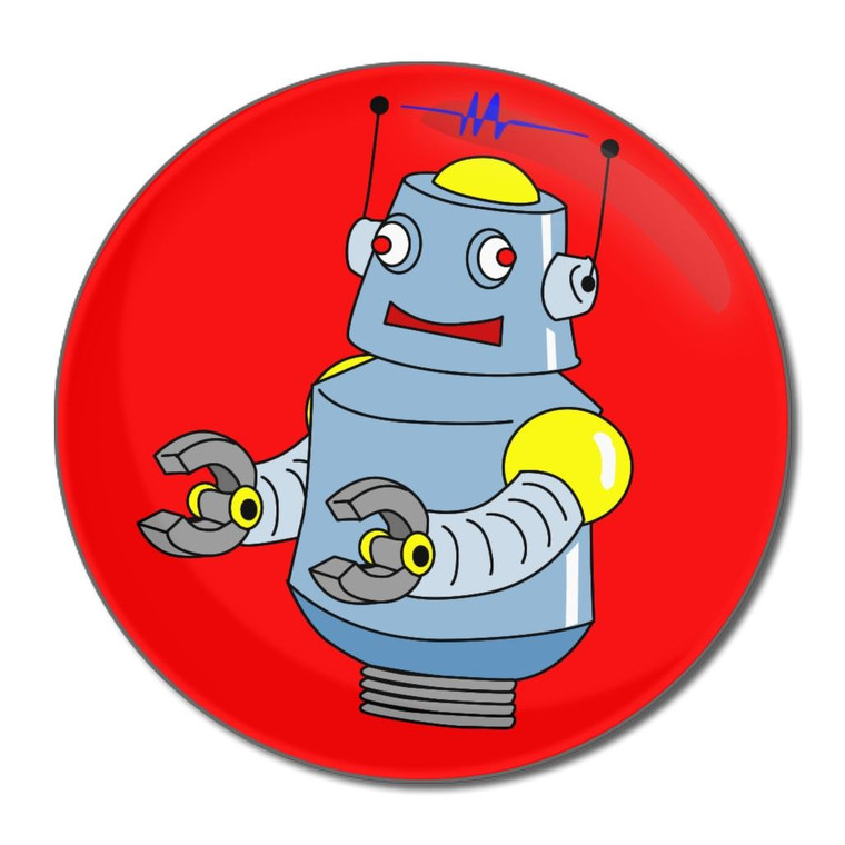 Red Boy Robot - Round Compact Mirror