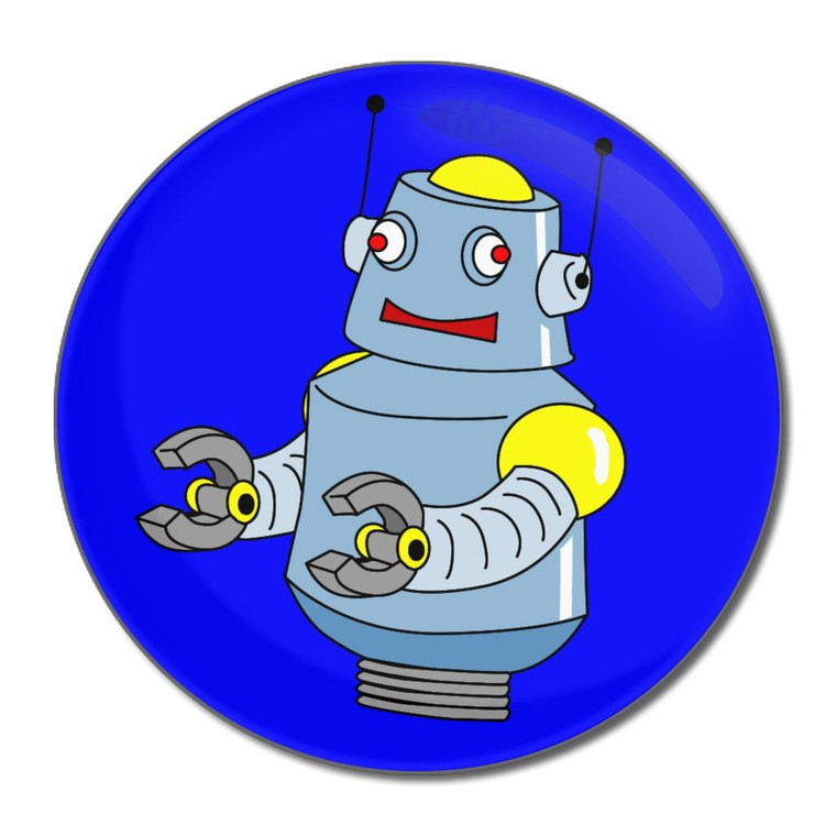 Blue Boy Robot - Round Compact Mirror