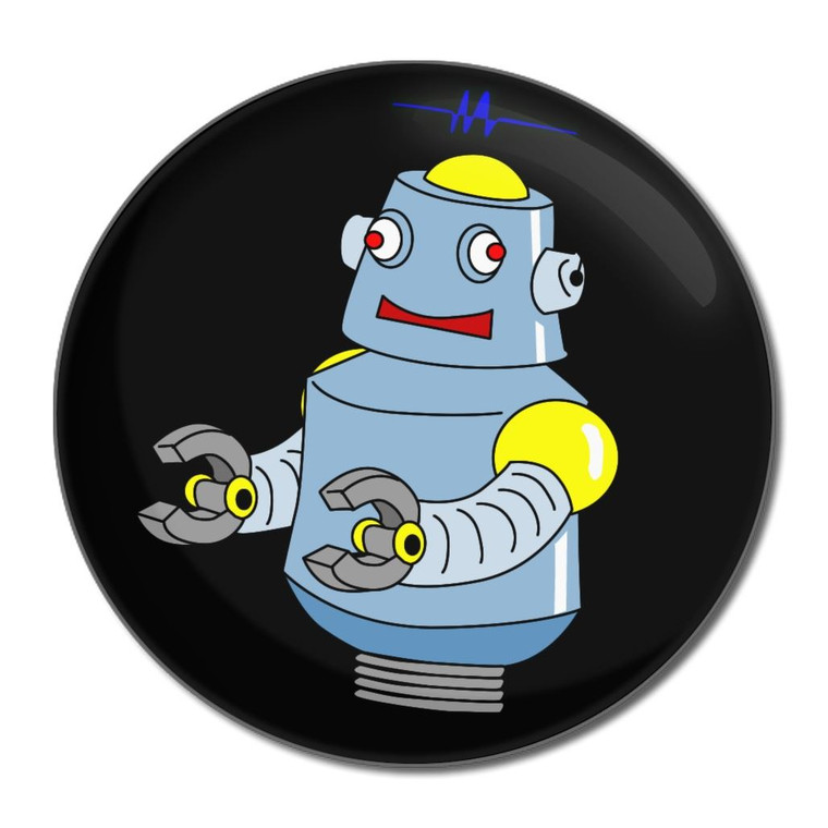 Black Boy Robot - Round Compact Mirror