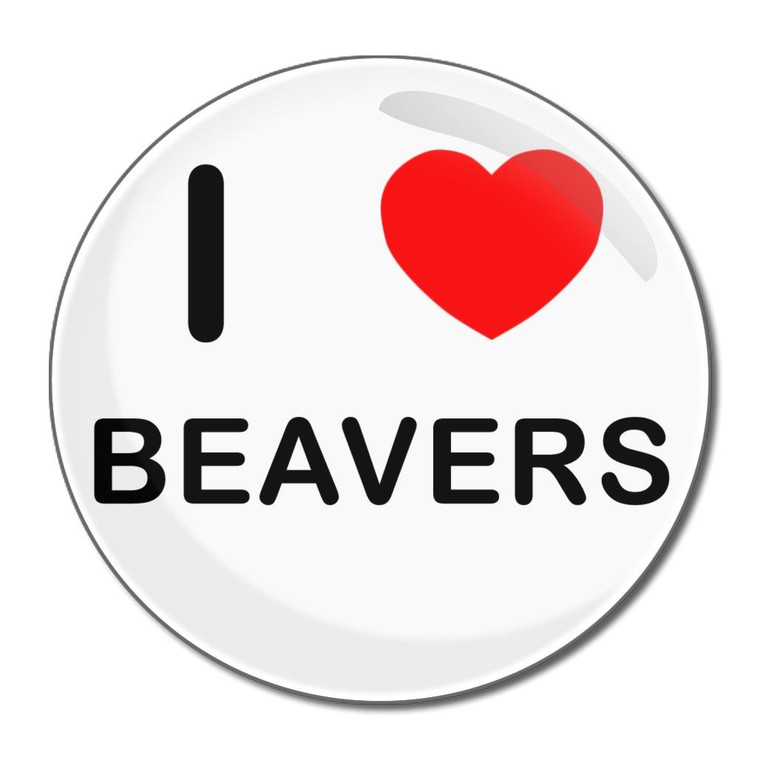 I Love Beavers - Round Compact Mirror