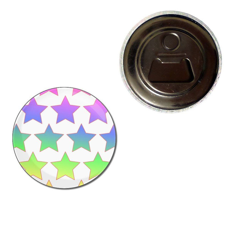 Rainbow Star Pattern - Fridge Magnet Bottle Opener