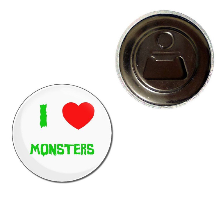 I Love Monsters - Fridge Magnet Bottle Opener