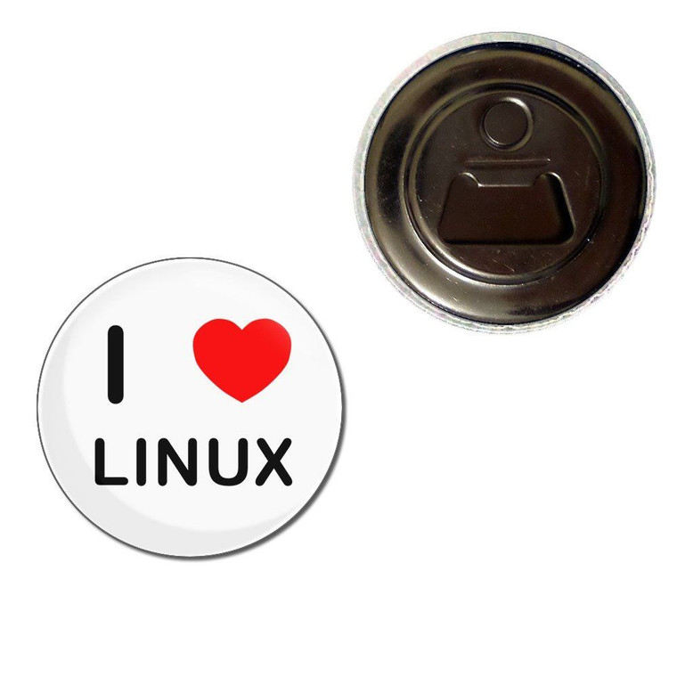 I Love Linux - Fridge Magnet Bottle Opener