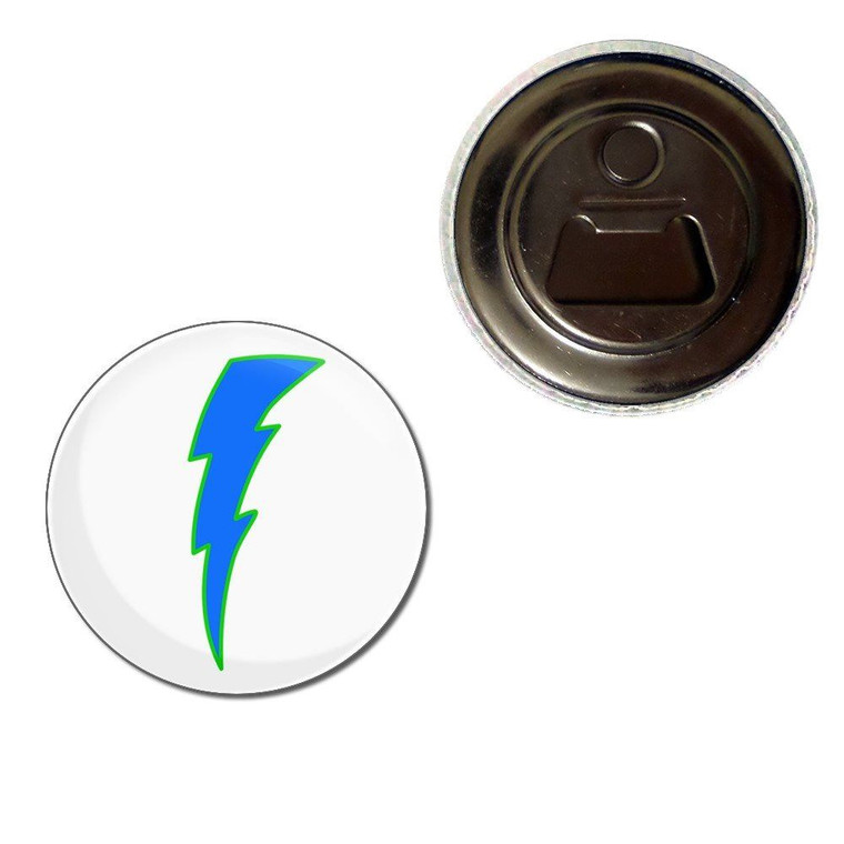 Lightning Bolt Blue - Fridge Magnet Bottle Opener