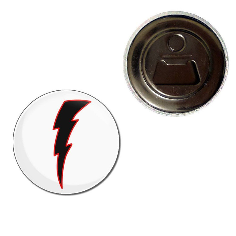 Lightning Bolt Black - Fridge Magnet Bottle Opener