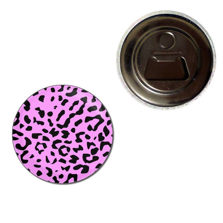 Pink Leopard Print - Fridge Magnet Bottle Opener