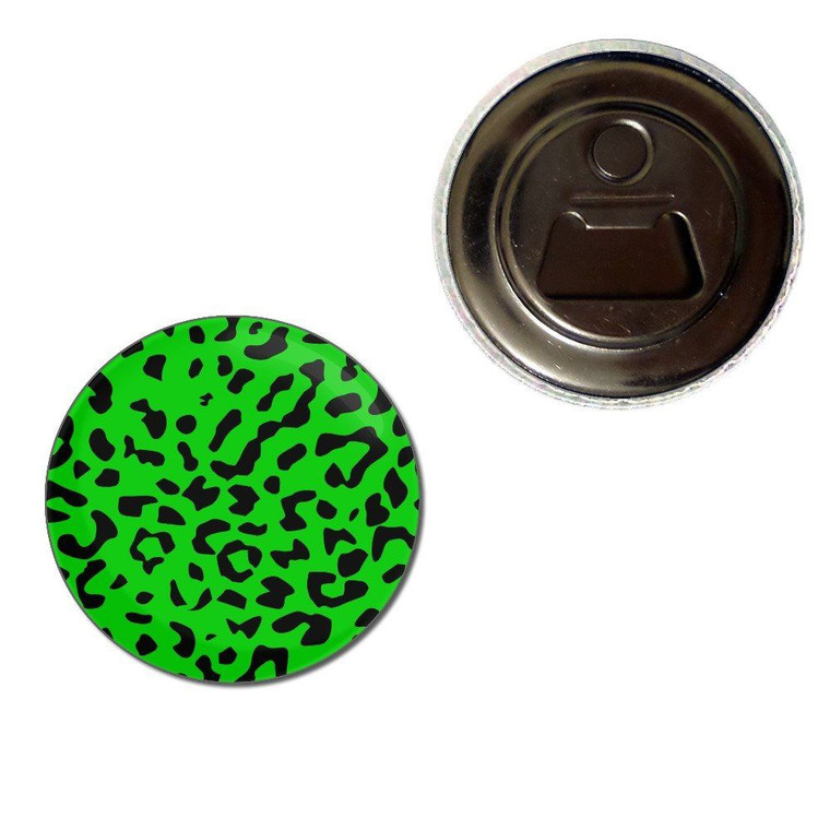 Green Leopard Print - Fridge Magnet Bottle Opener