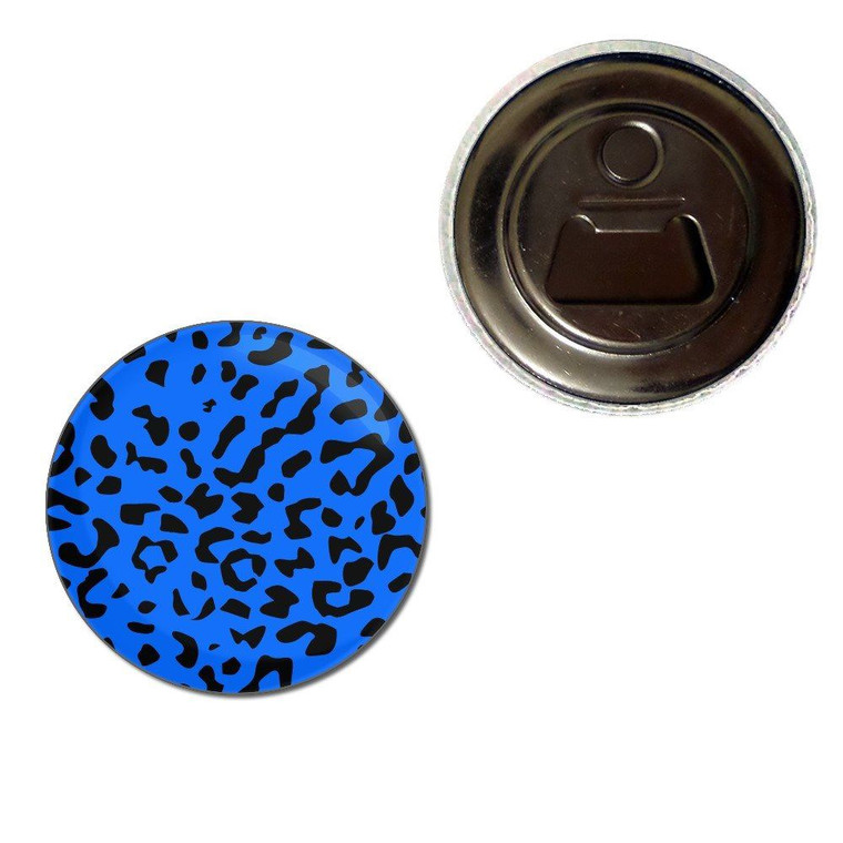 Blue Leopard Print - Fridge Magnet Bottle Opener