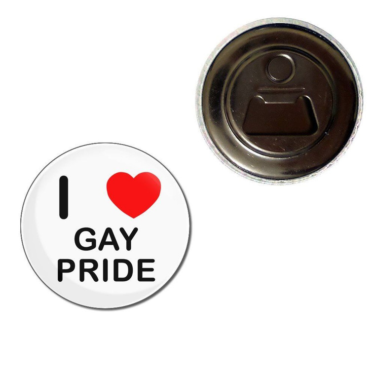 I Love Gay Pride - Fridge Magnet Bottle Opener