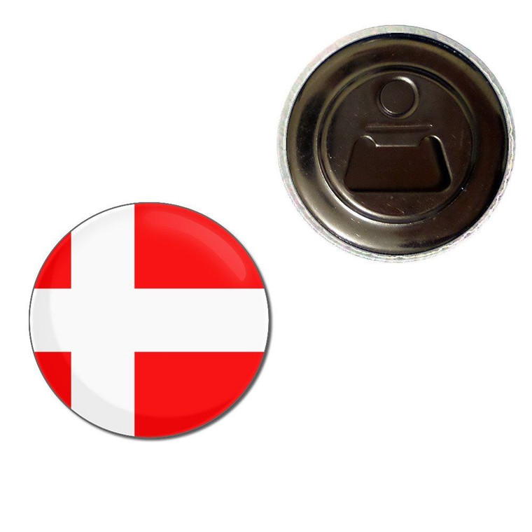 Denmark Flag - Fridge Magnet Bottle Opener