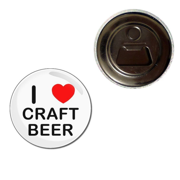 I love Craft Beer - Fridge Magnet Bottle Opener